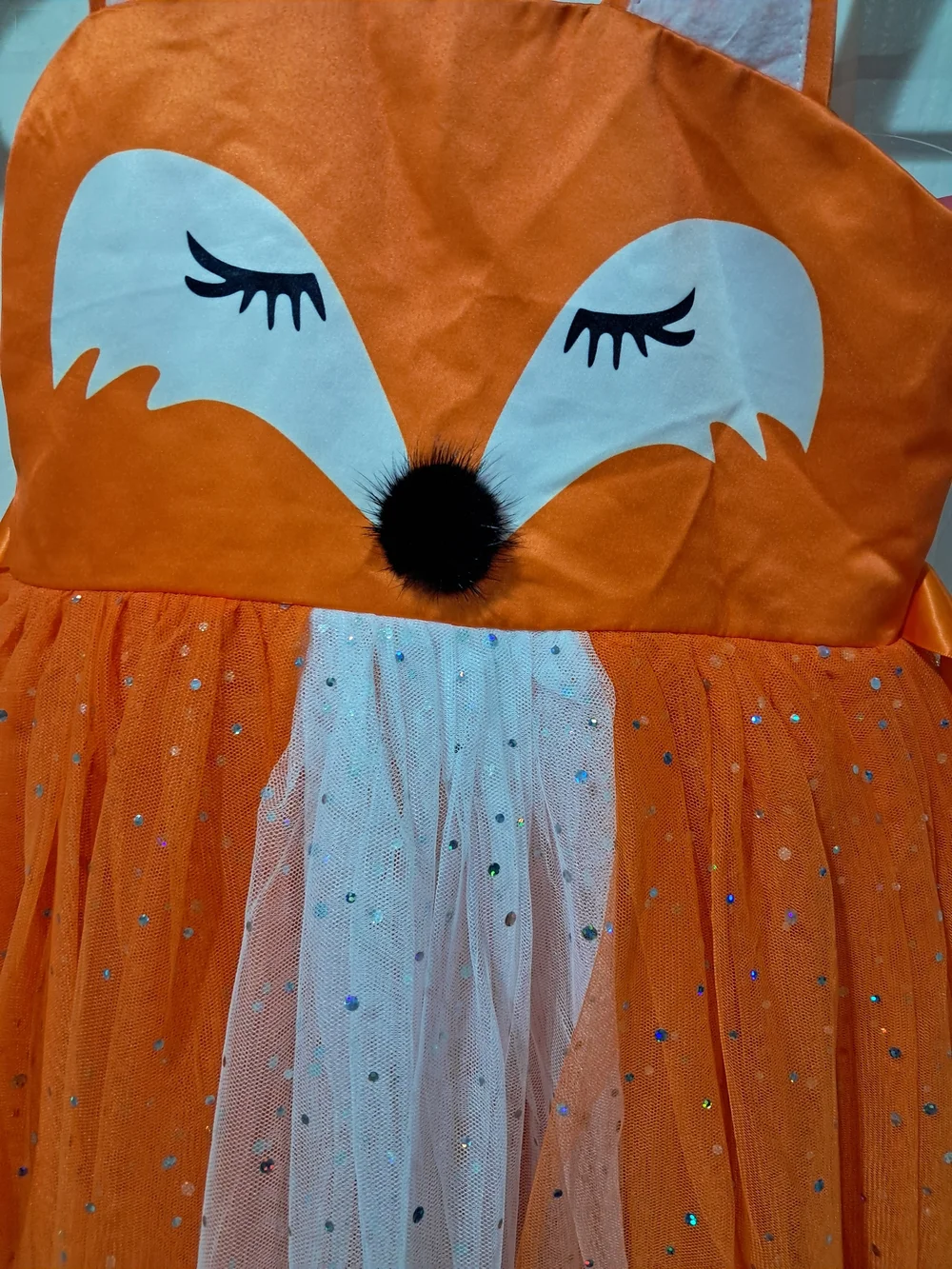 Girls Orange Fox Tulle Costume Dress